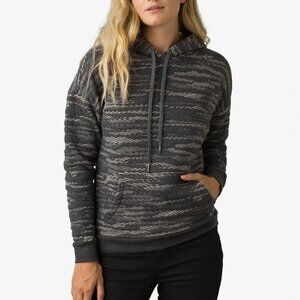 PRANA large women's hoodie gray and pink color
